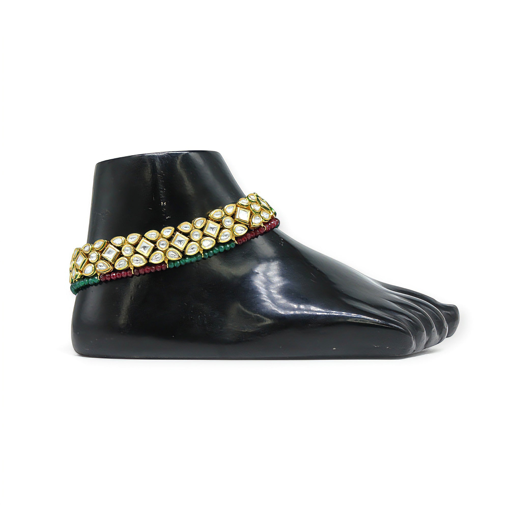 Varnika – Royal Bloom Kundan Anklet Pair