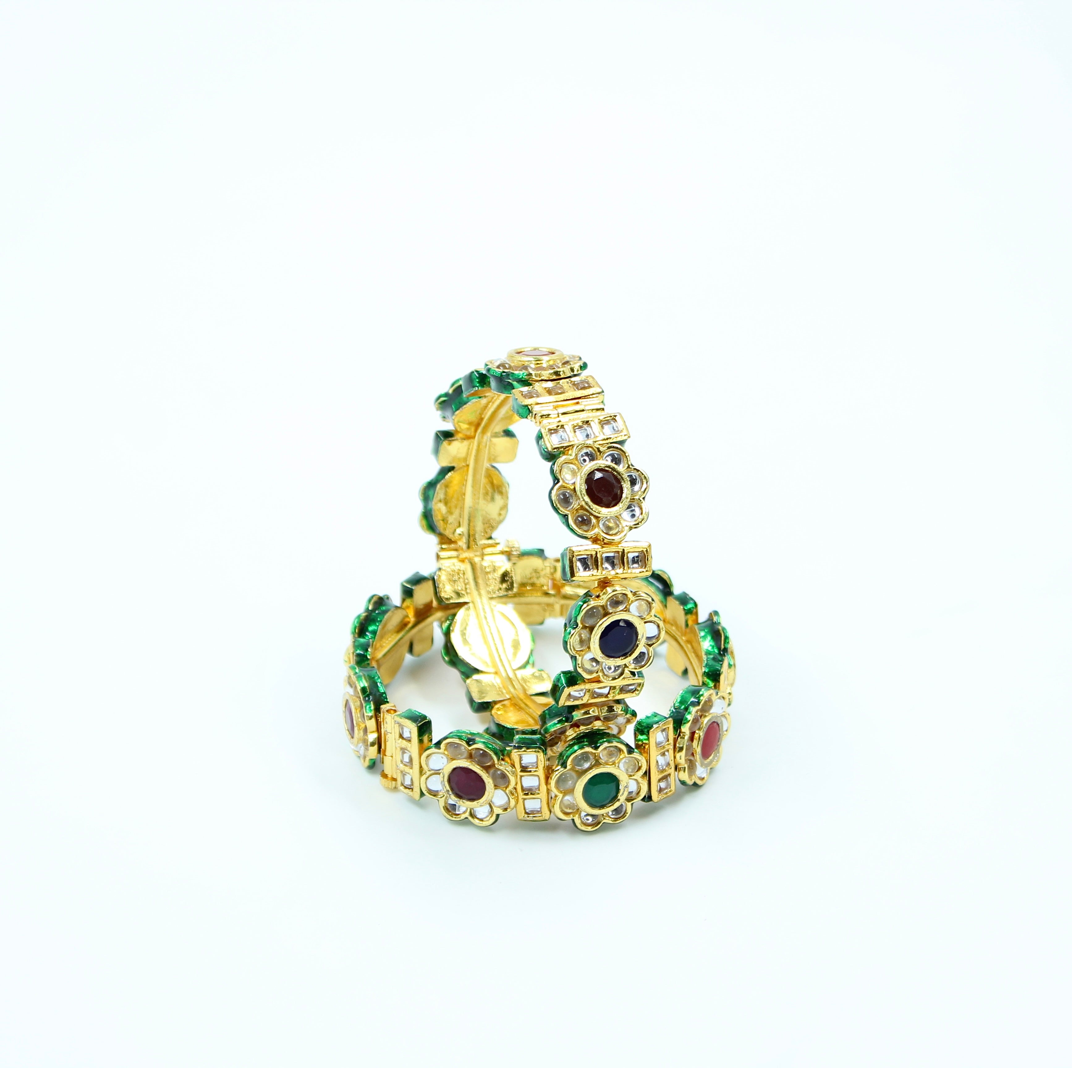 Rangrekha - Openable Floral Gem Bangles