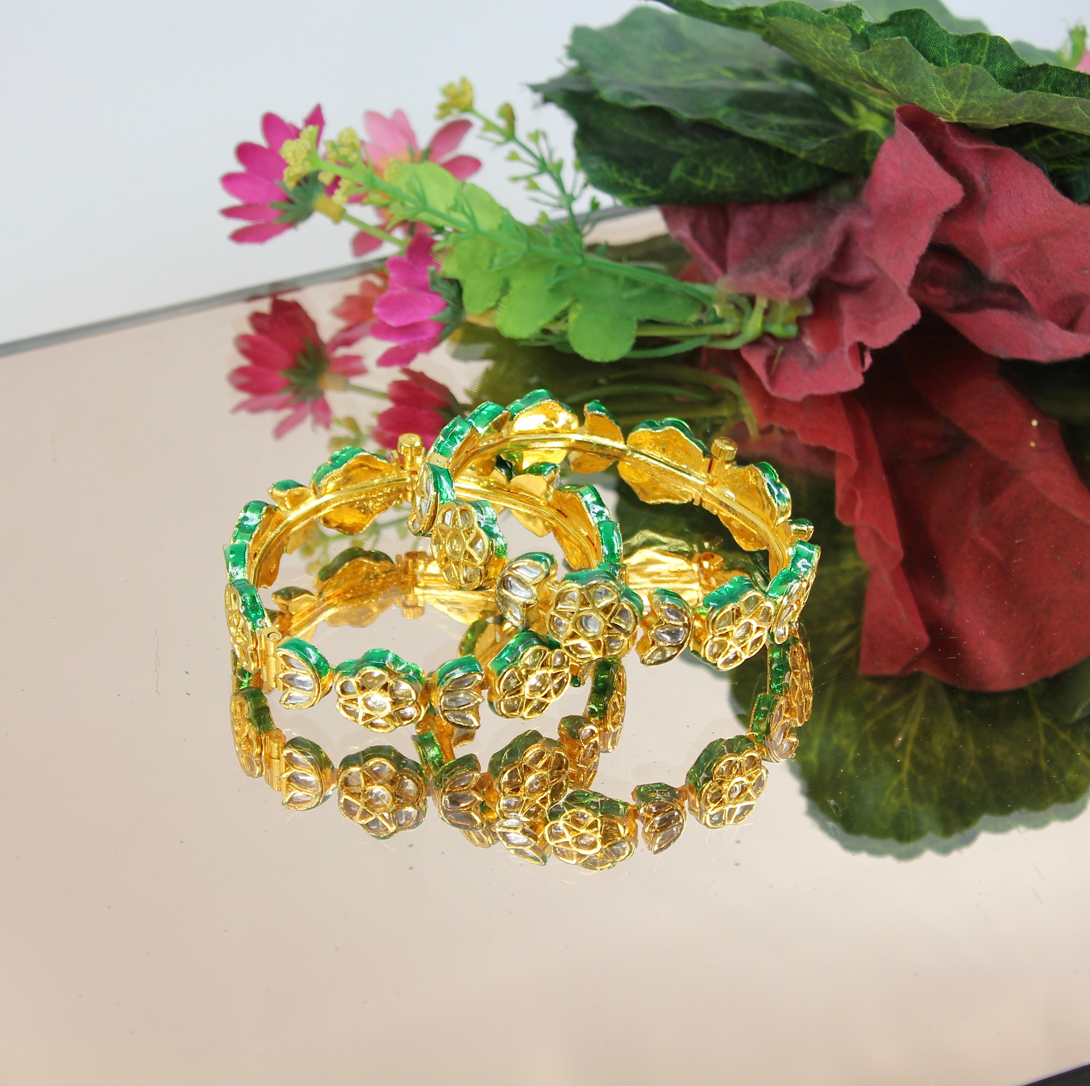 Kaushini – Openable Floral Meenakari Bangles