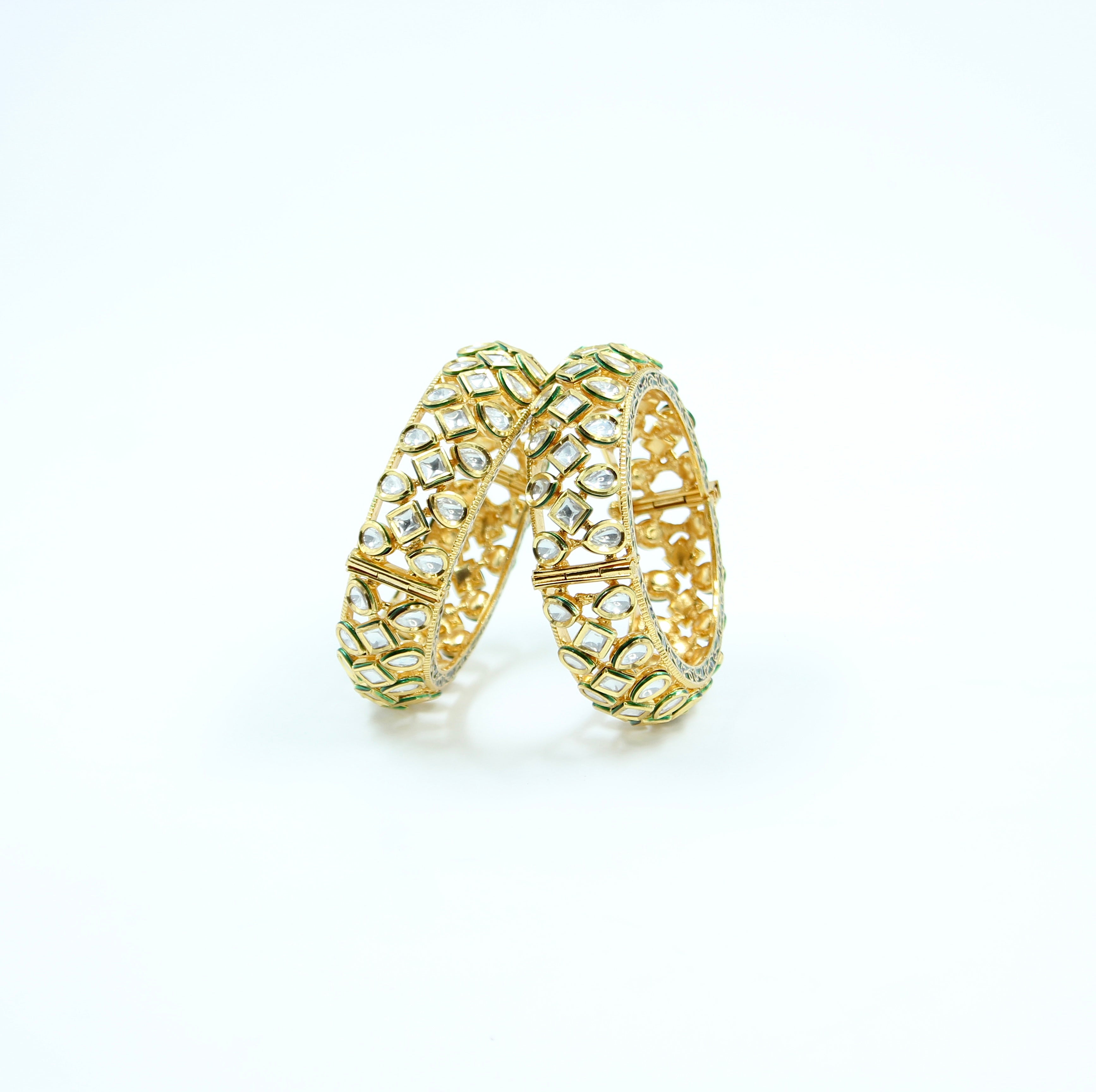 Tavira – Enamel-Edged Openable Kundan Bangles