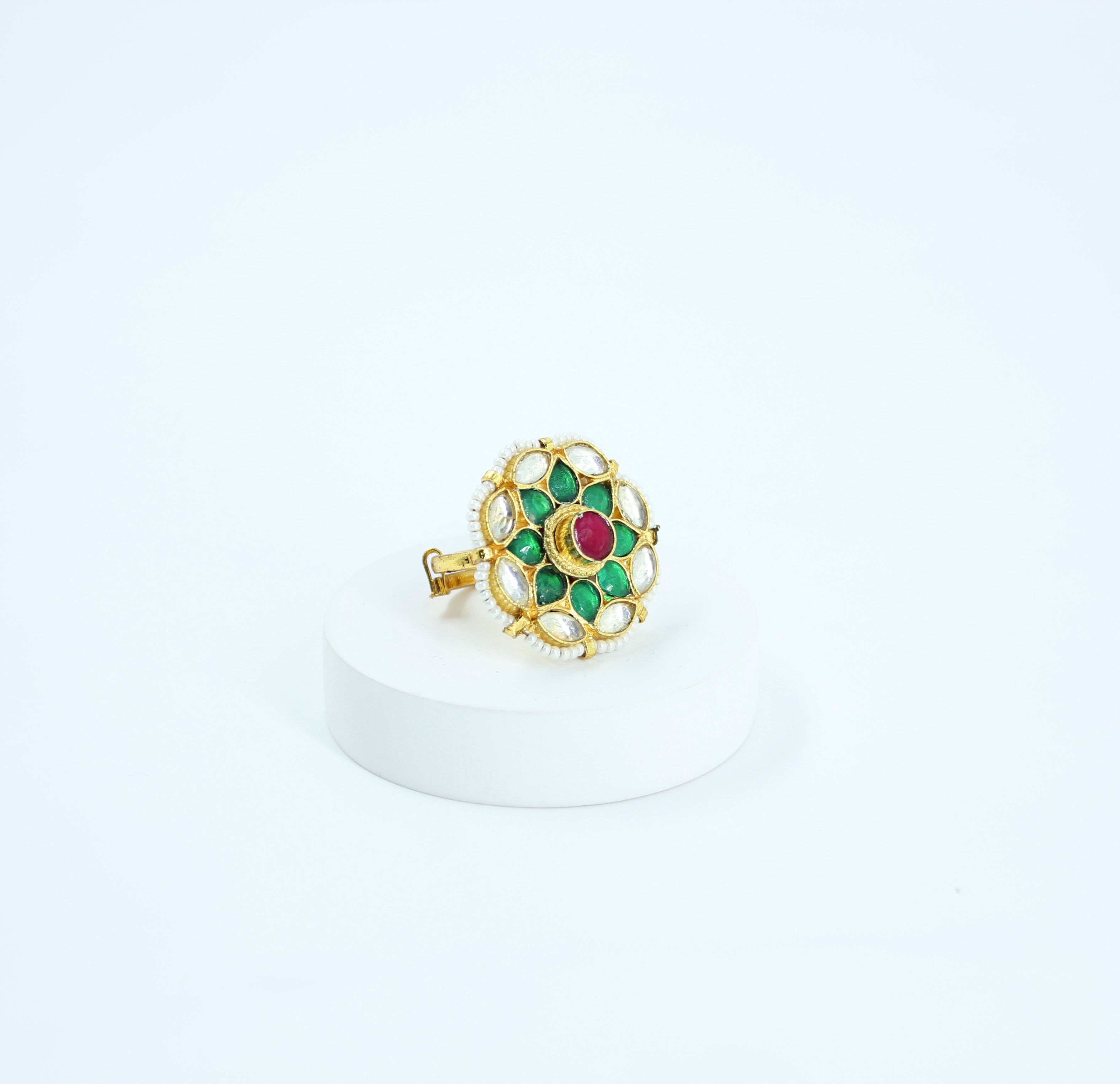 Amritika – Blooming Grace Kundan Ring