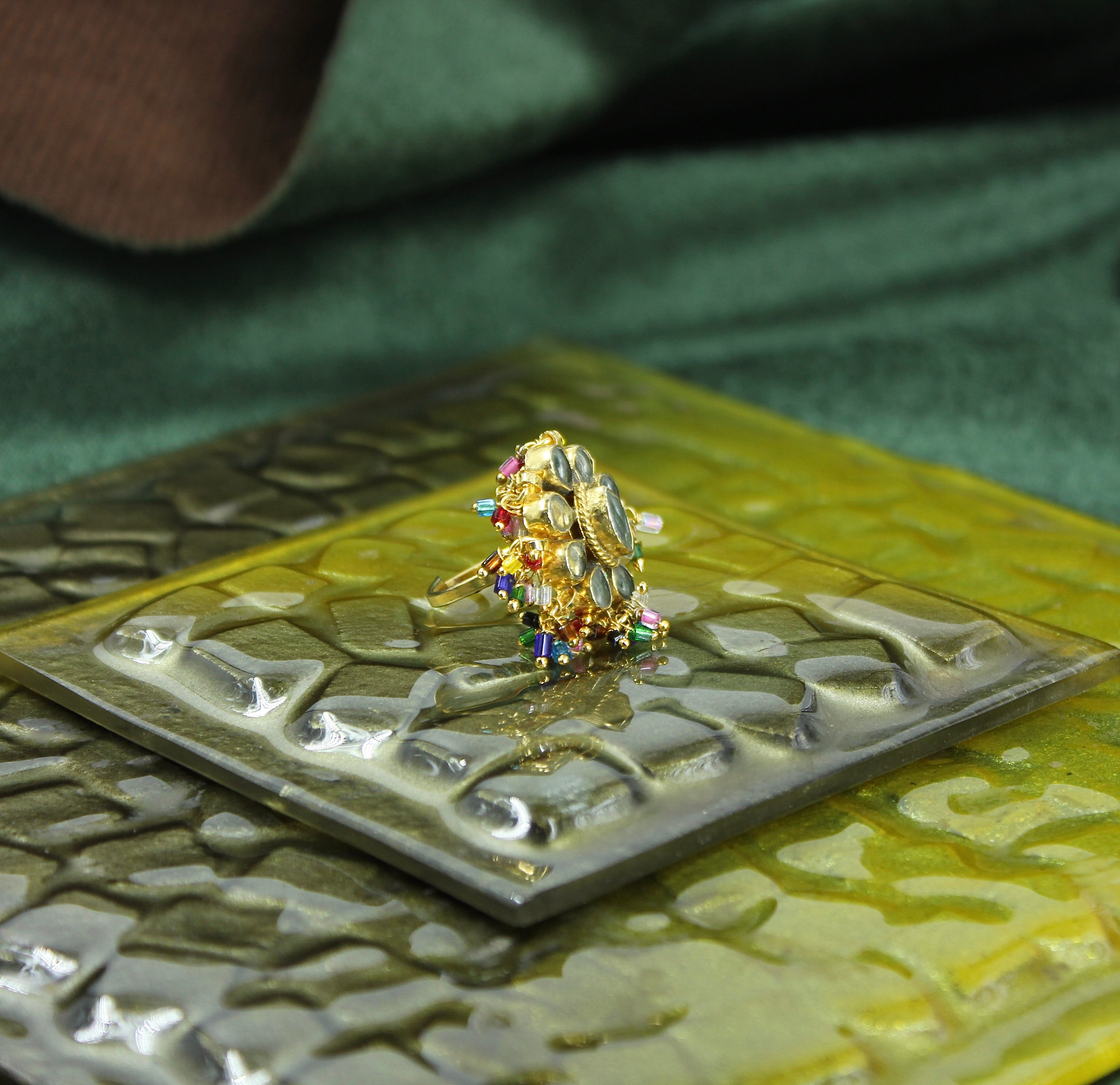 Rangvalli – Multicolor Kundan Cocktail Ring