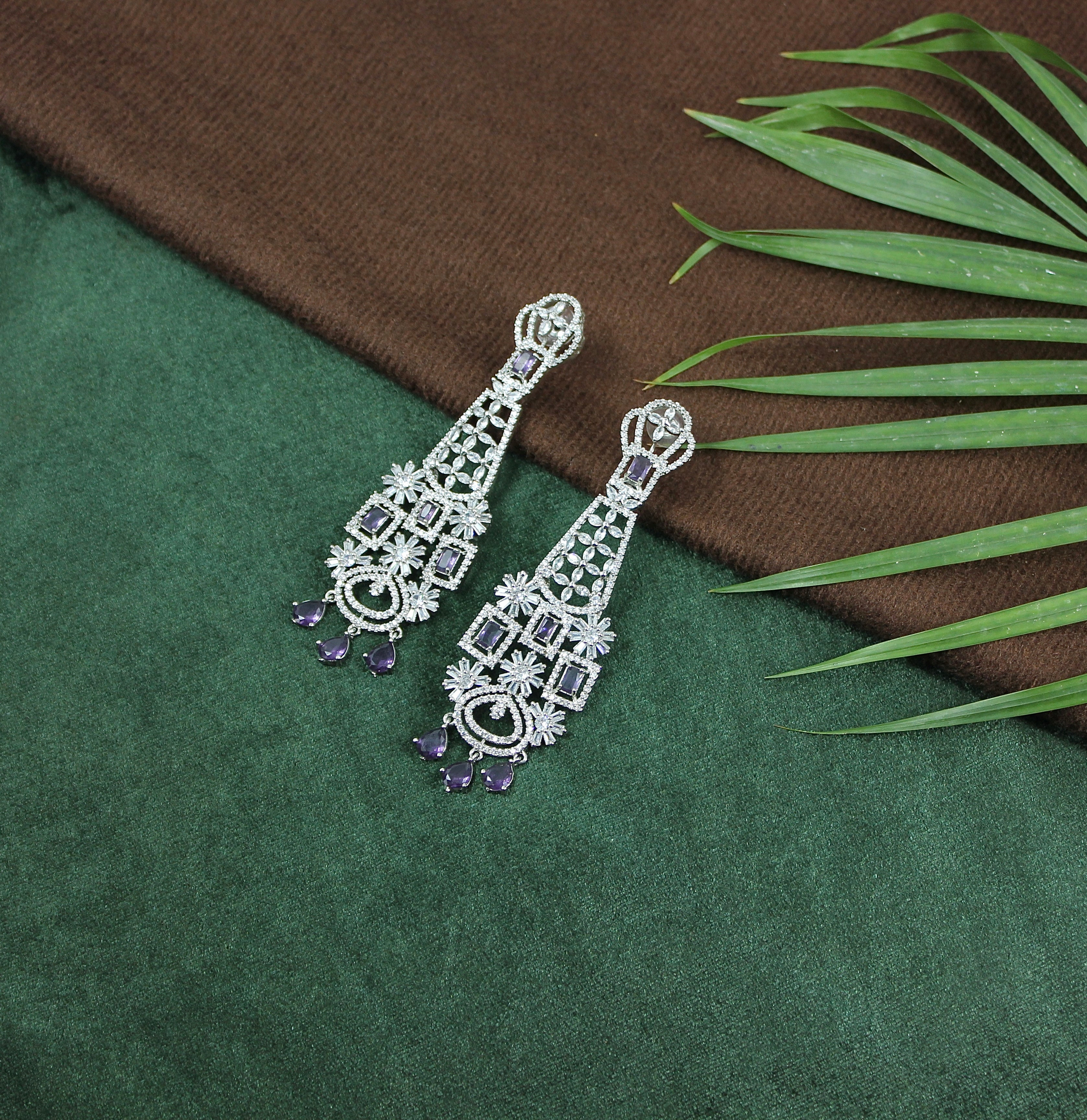 Aarvika Amethyst Cascade Earrings