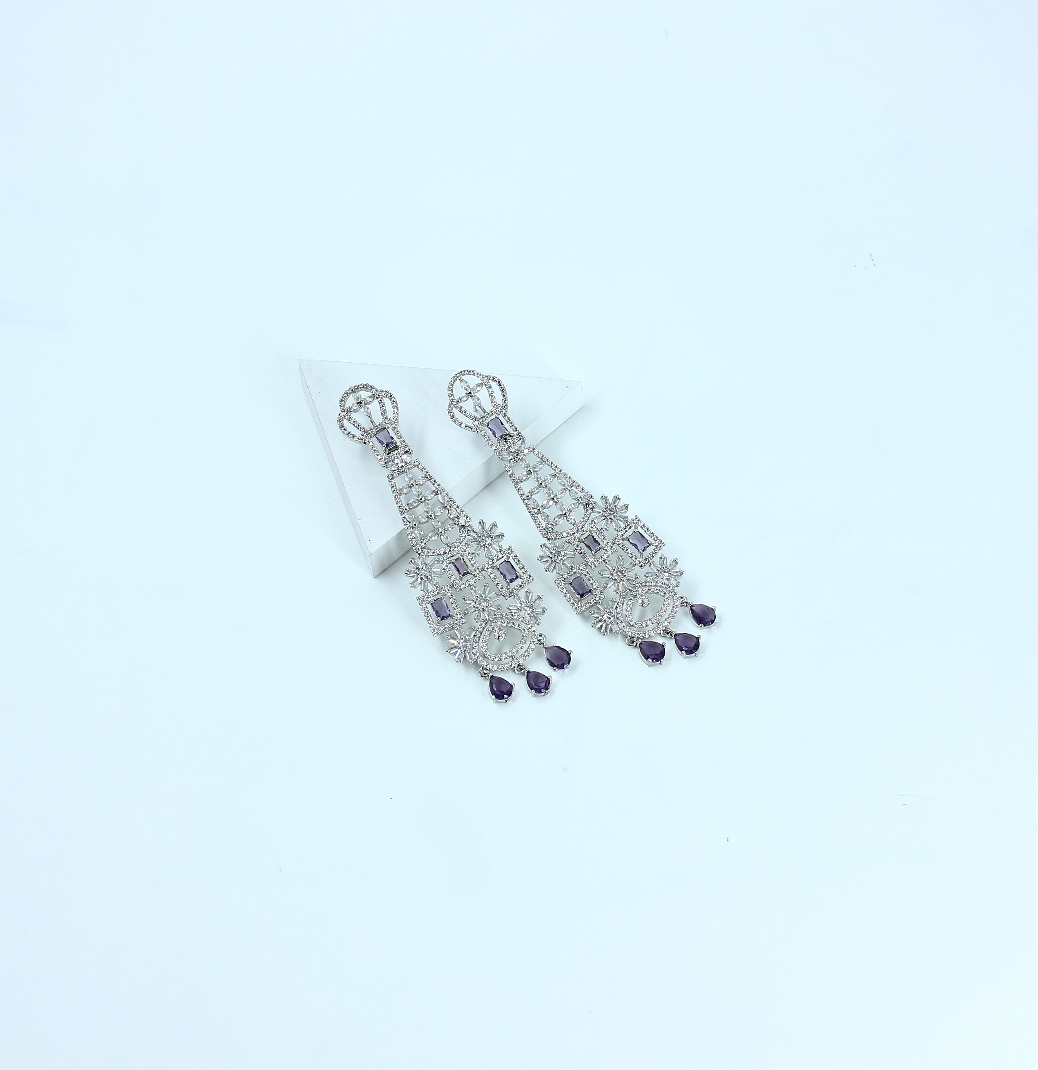 Aarvika Amethyst Cascade Earrings