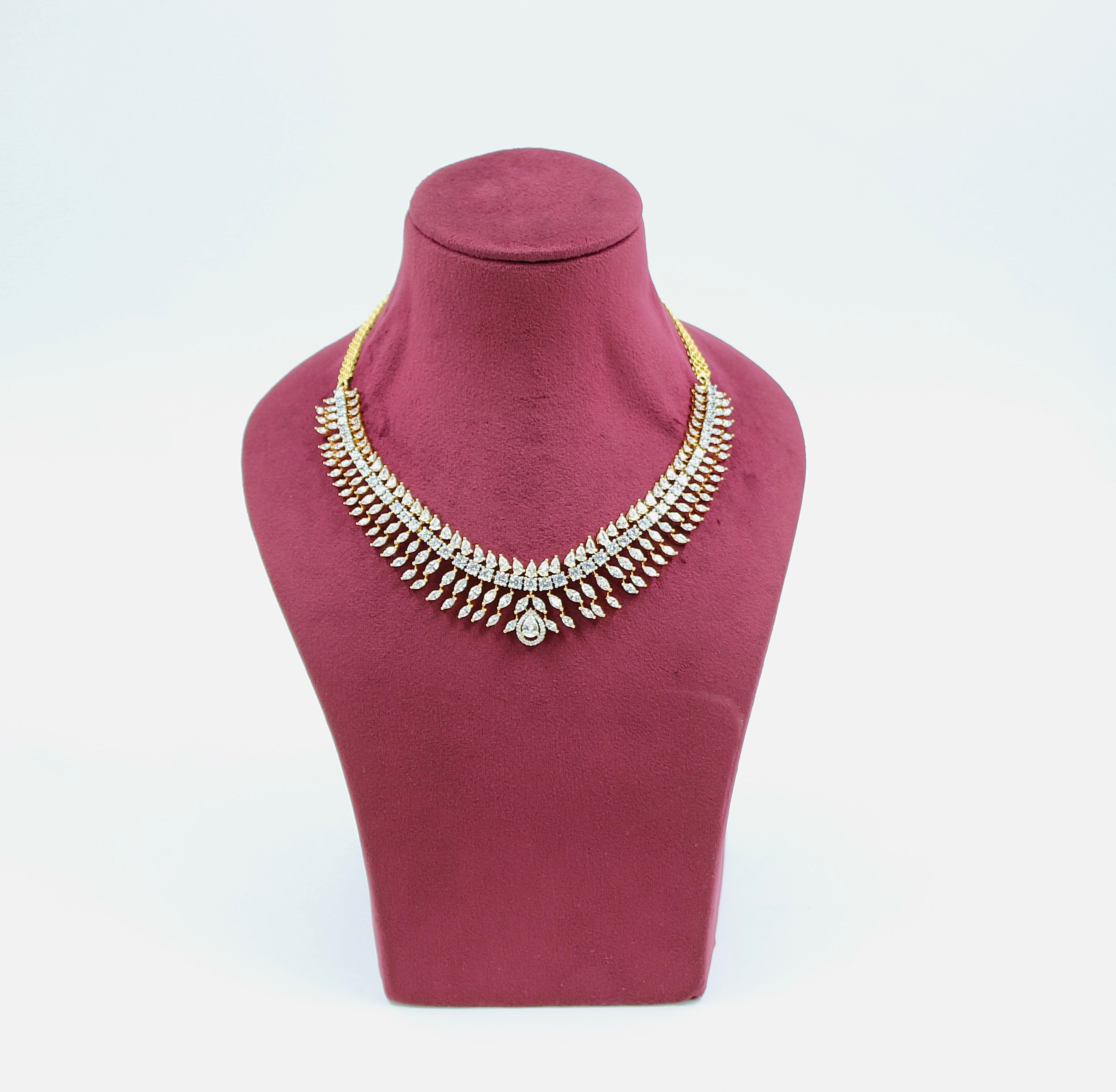 Keya – Cascading Radiance American Diamond Necklace Set