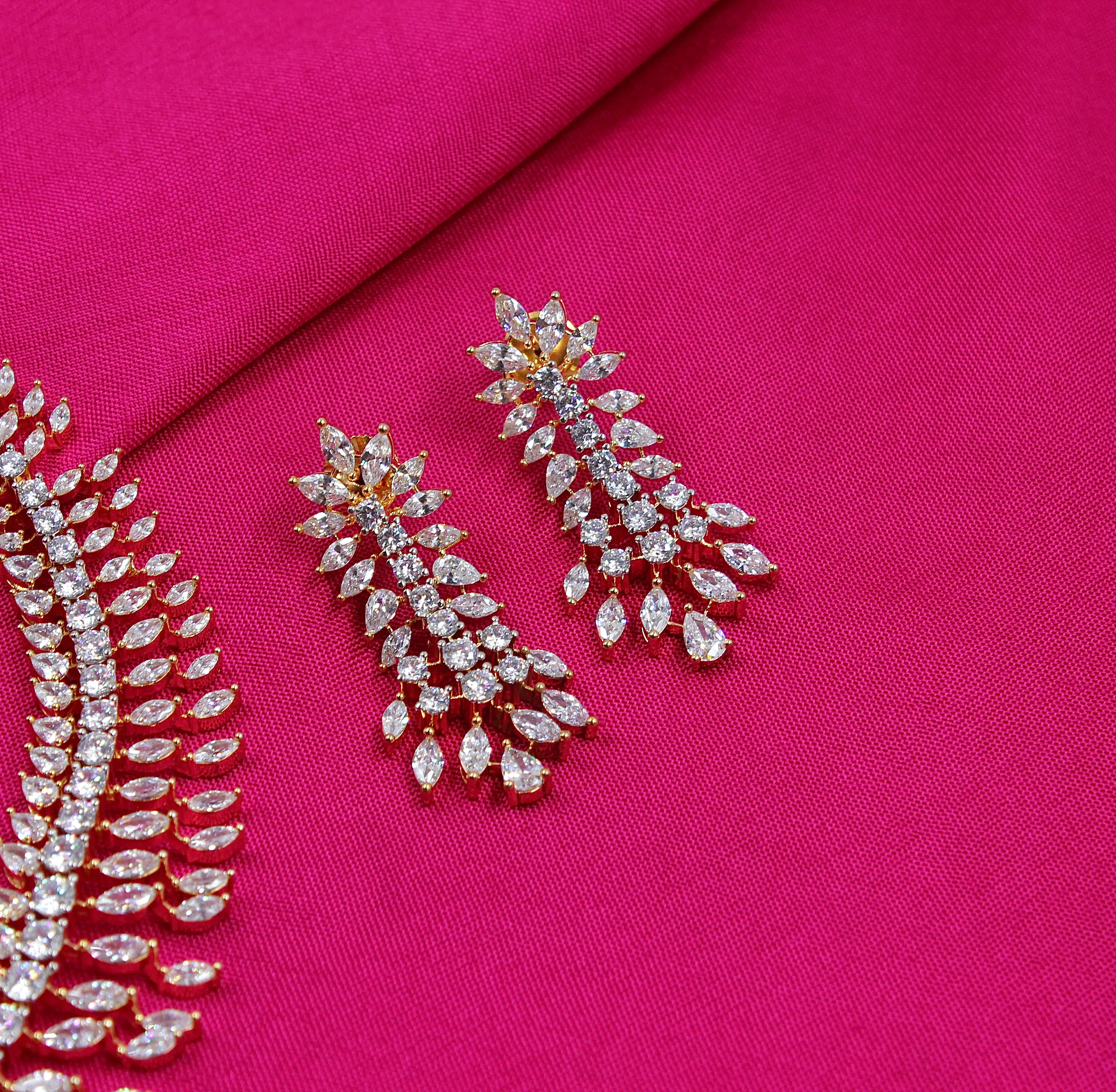 Keya – Cascading Radiance American Diamond Necklace Set