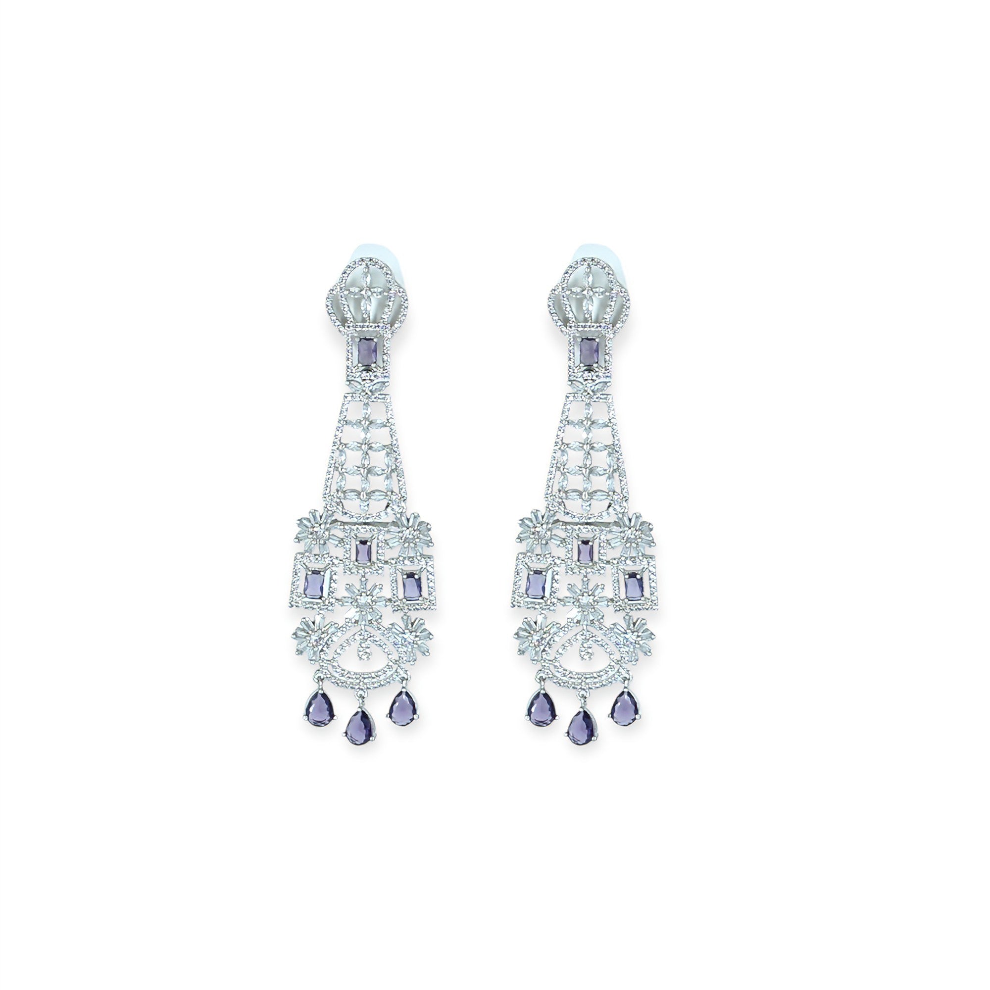 Aarvika Amethyst Cascade Earrings