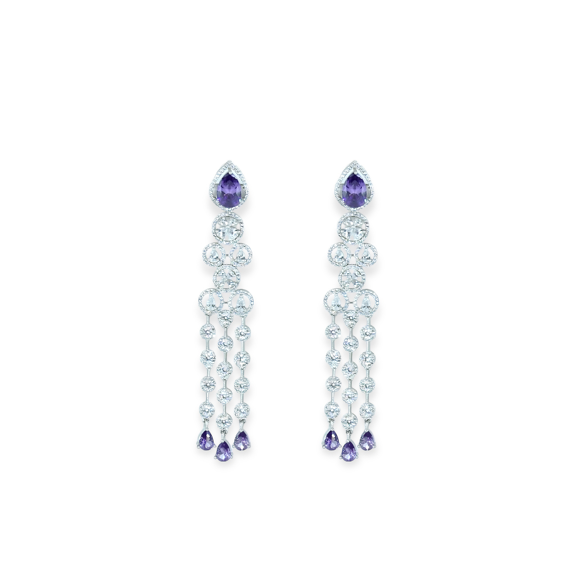 Avyukta Amethyst Cascade Earrings