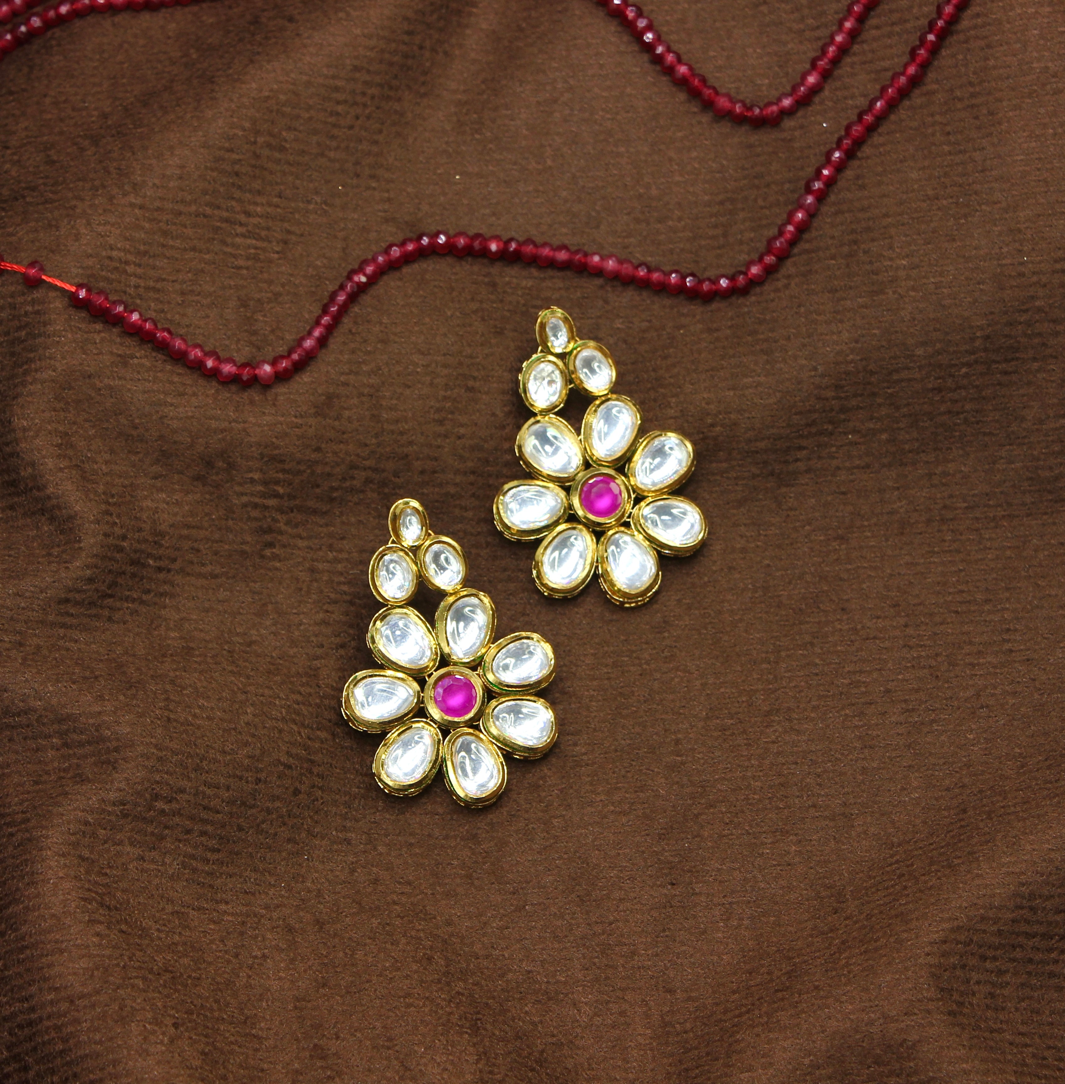 Gulnaaz – Floral Kundan Earrings