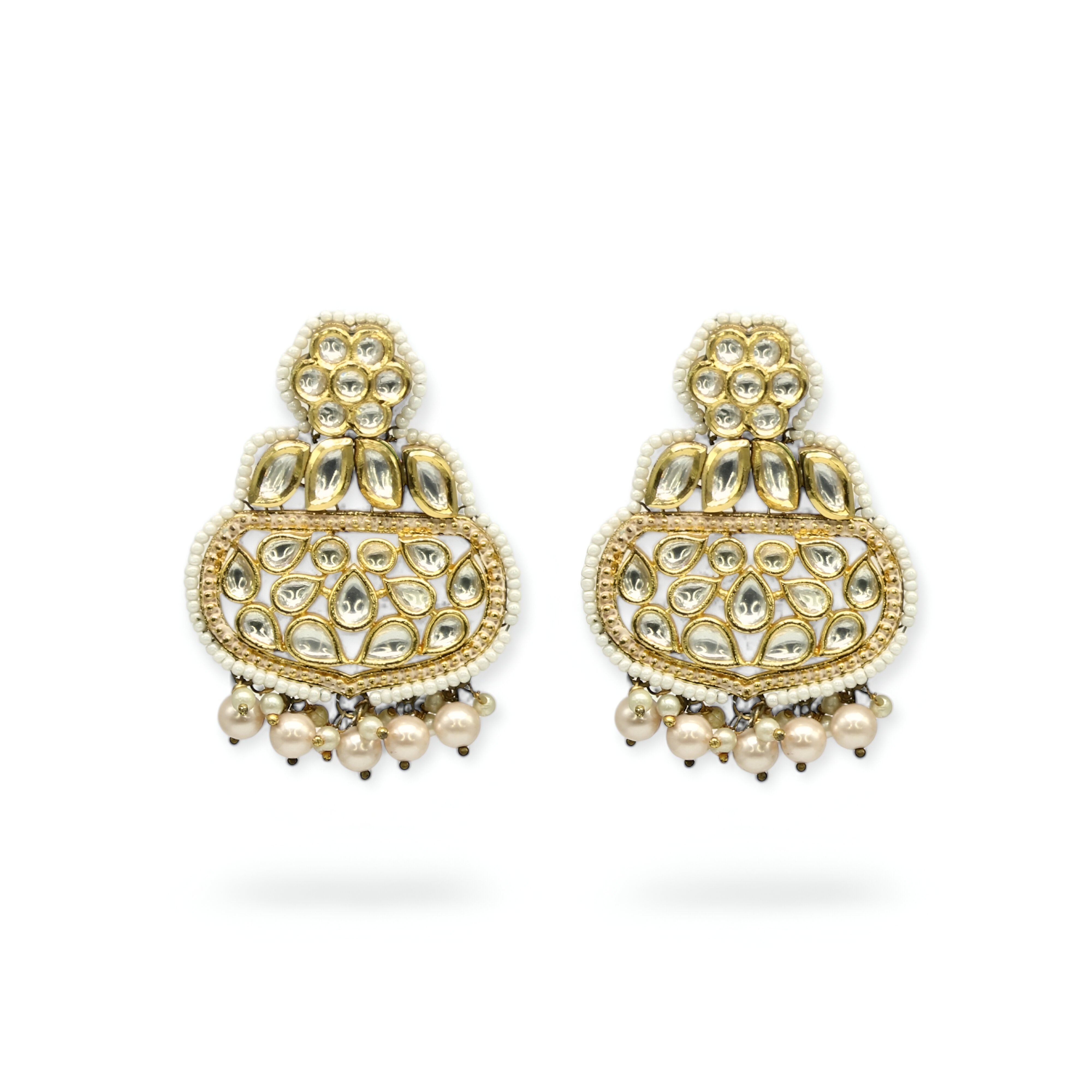 Ameera – Pearl Halo Kundan Earrings