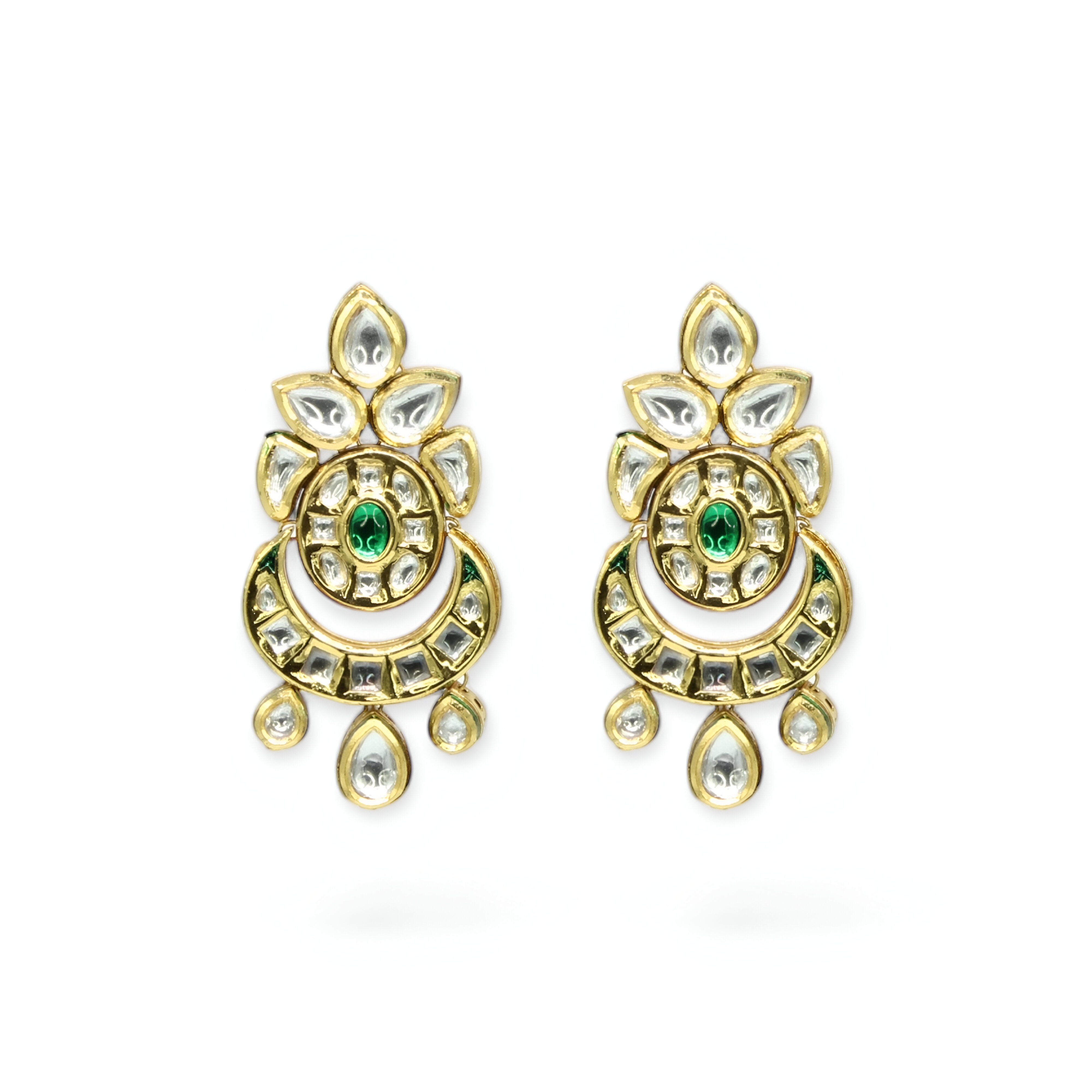 Zaina – Crescent Kundan Earrings