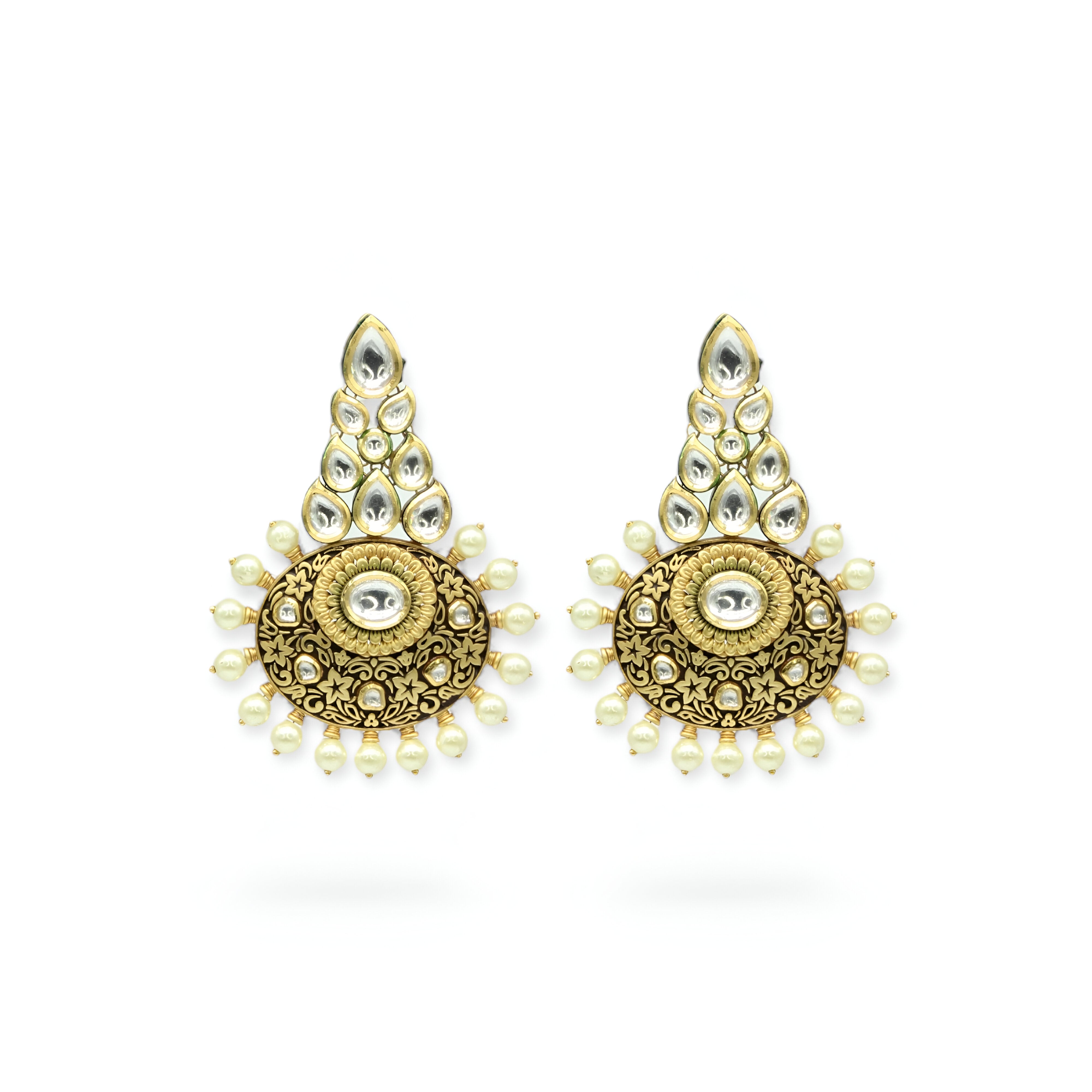 Saanvi – Surya Kundan Chandbaali Earrings