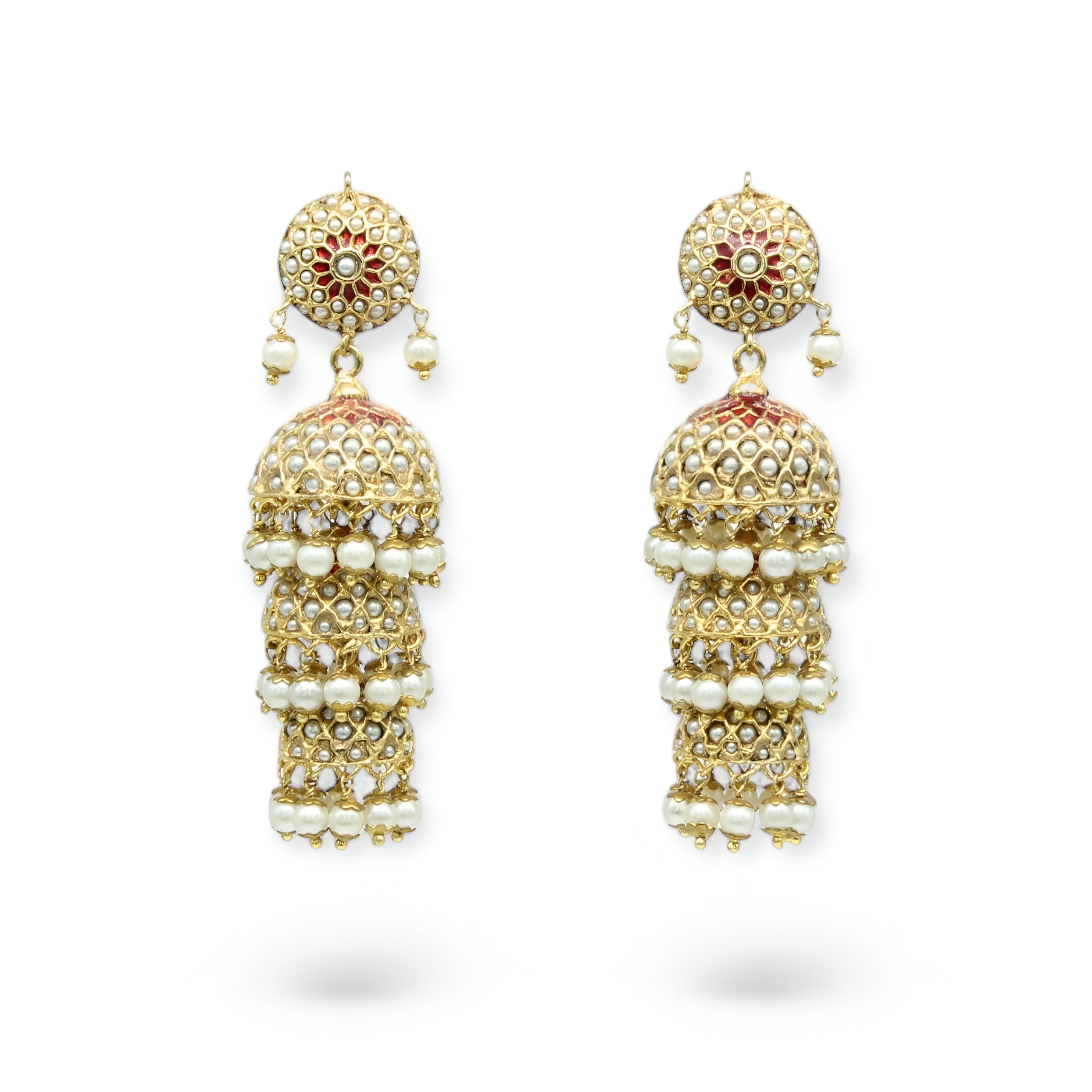 Devika – Multitiered Jadau Pearl Jhumka
