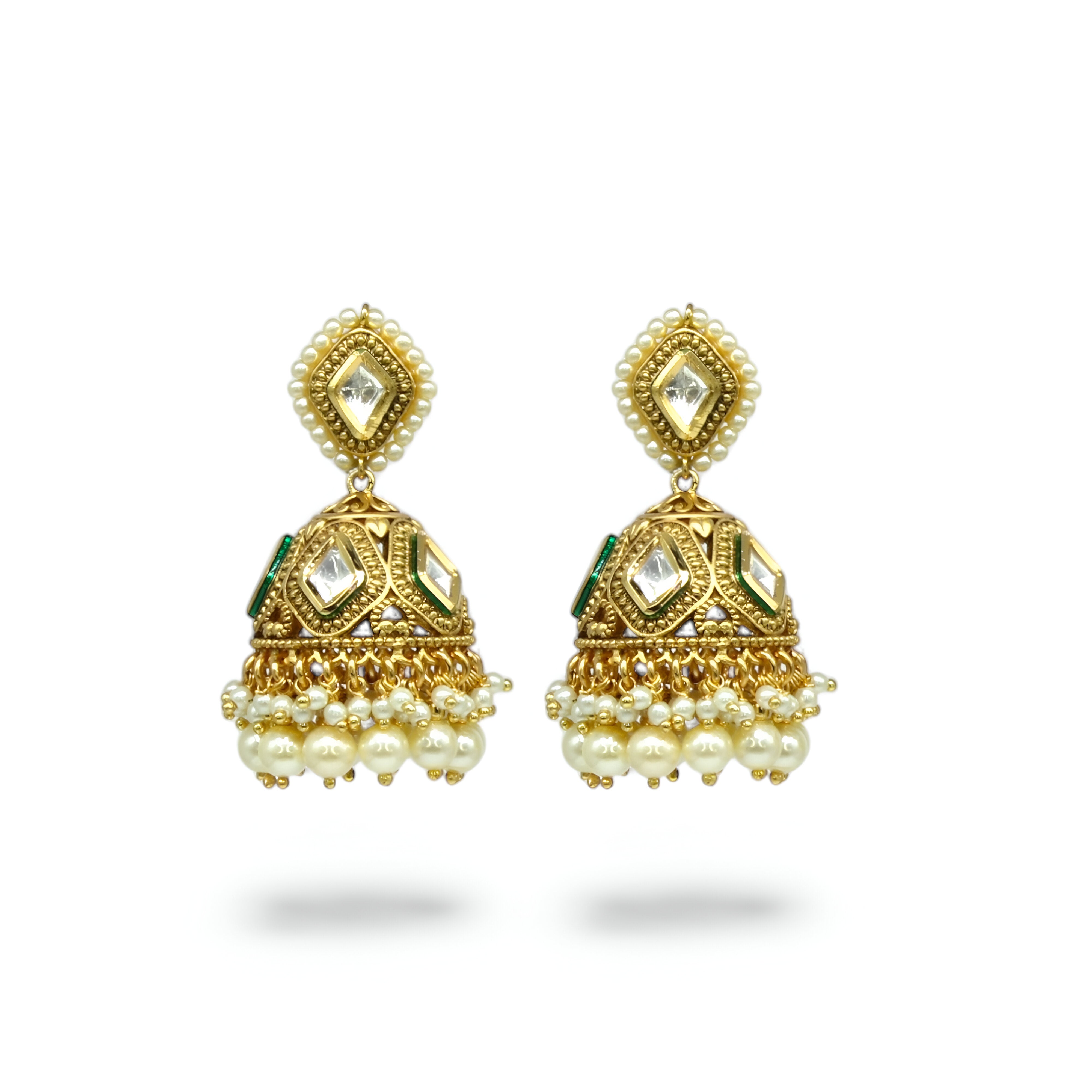 Ira – Kundan Pearl Drop Jhumka