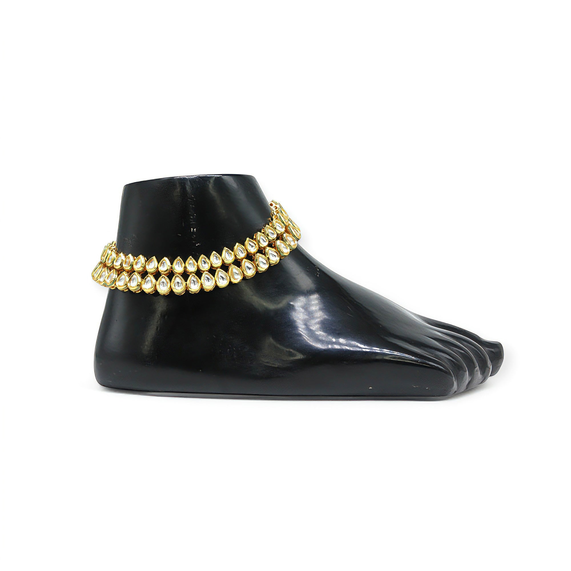 Reyaanshi - Double Layer Kundan Anklet Pair