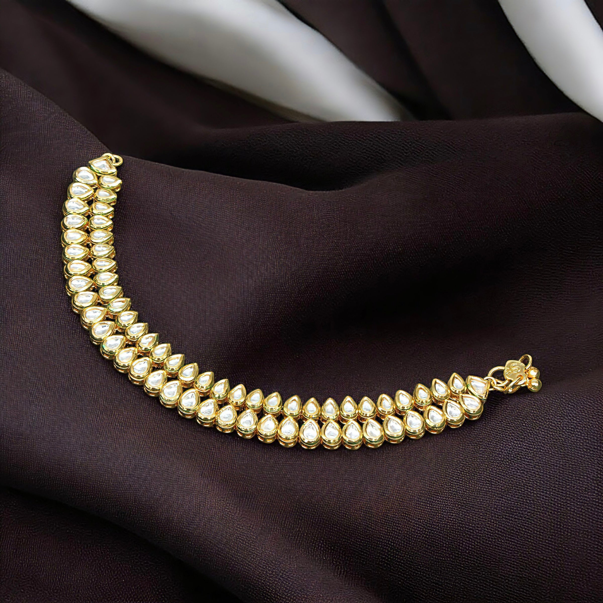 Reyaanshi - Double Layer Kundan Anklet Pair