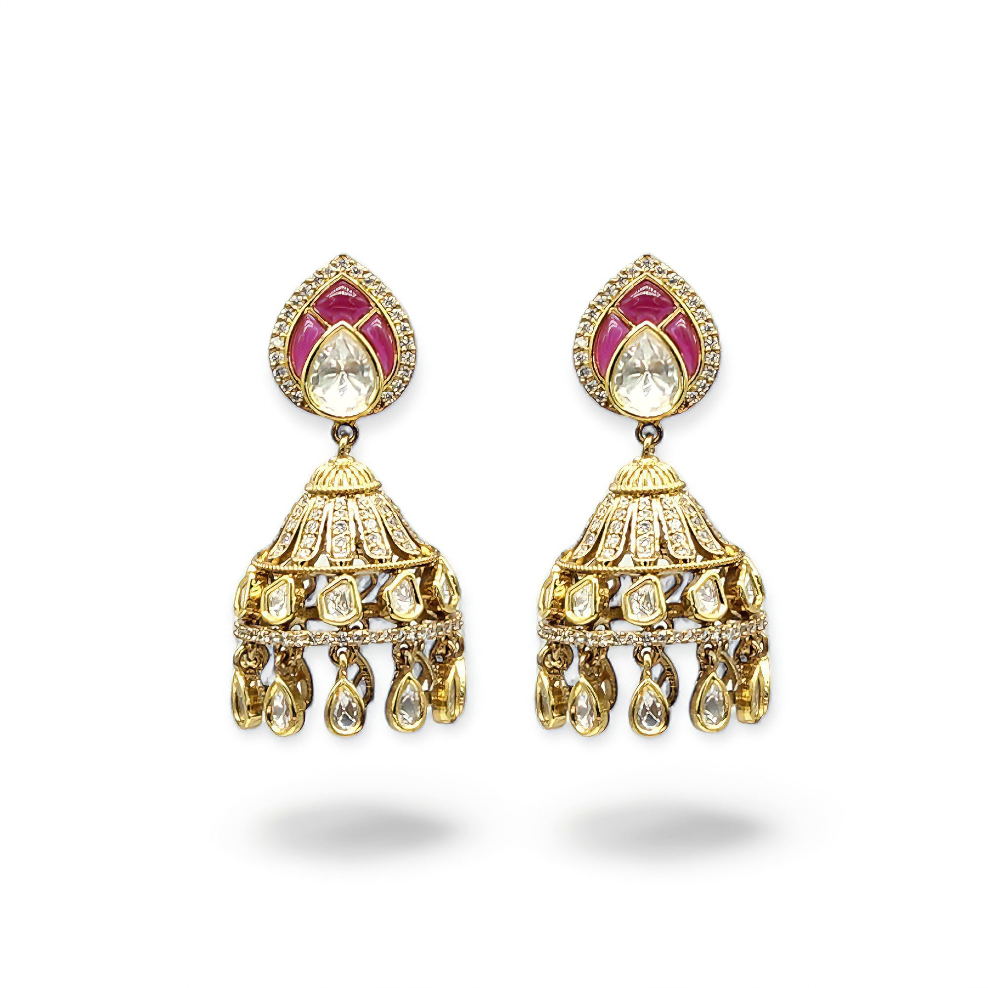 Ruhani – Ruby Accent Polki Jhumkas