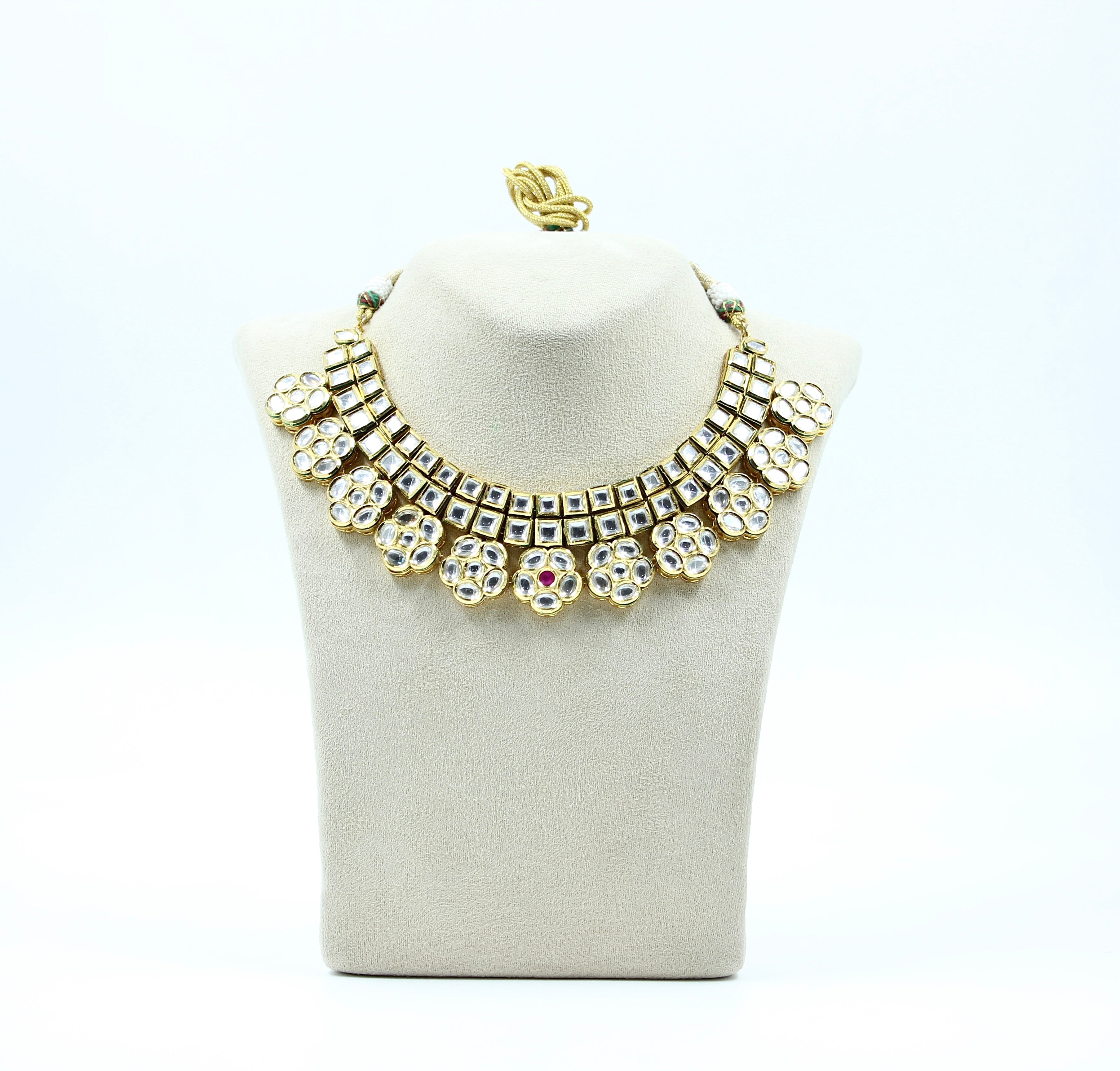 Vamika - Floral Grandeur Kundan Necklace Set