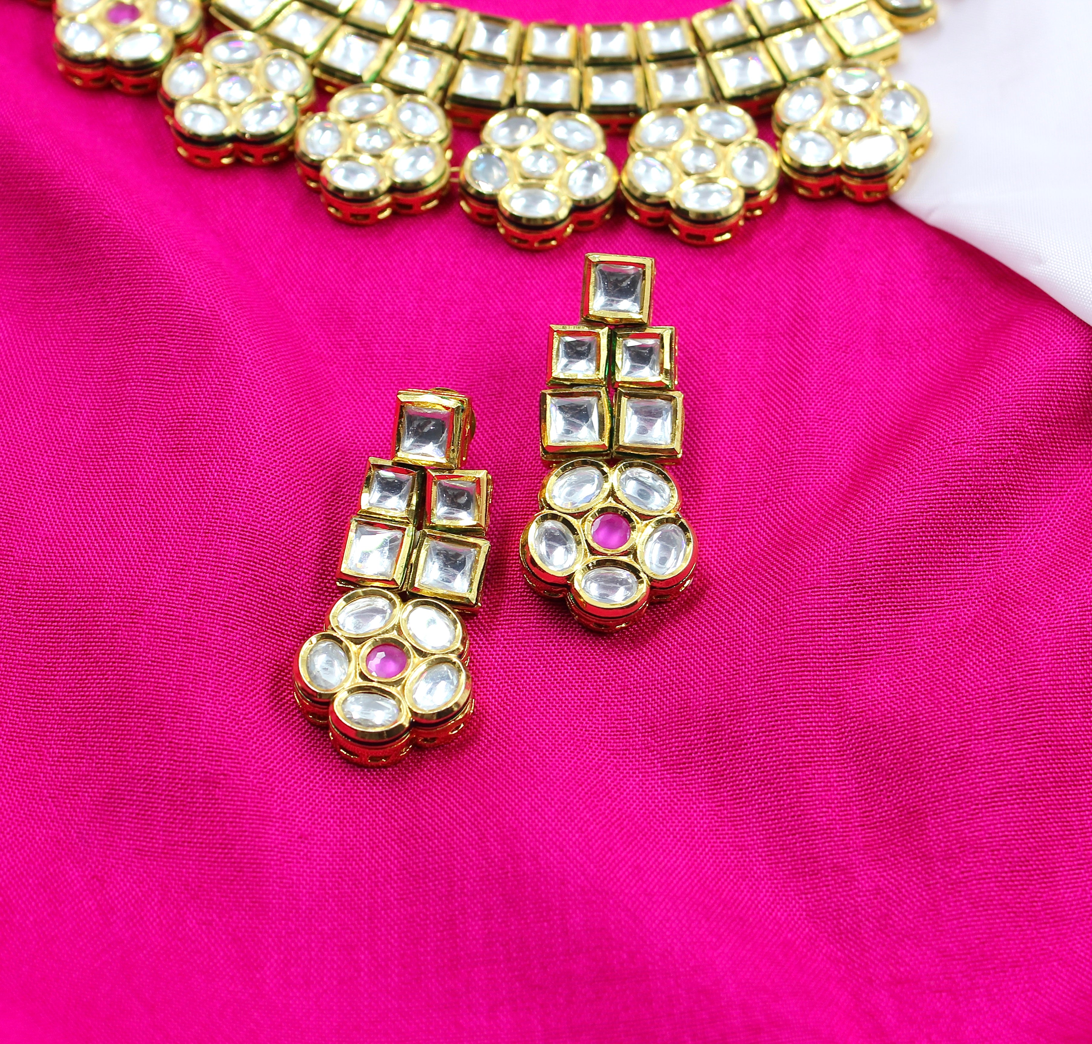 Vamika - Floral Grandeur Kundan Necklace Set