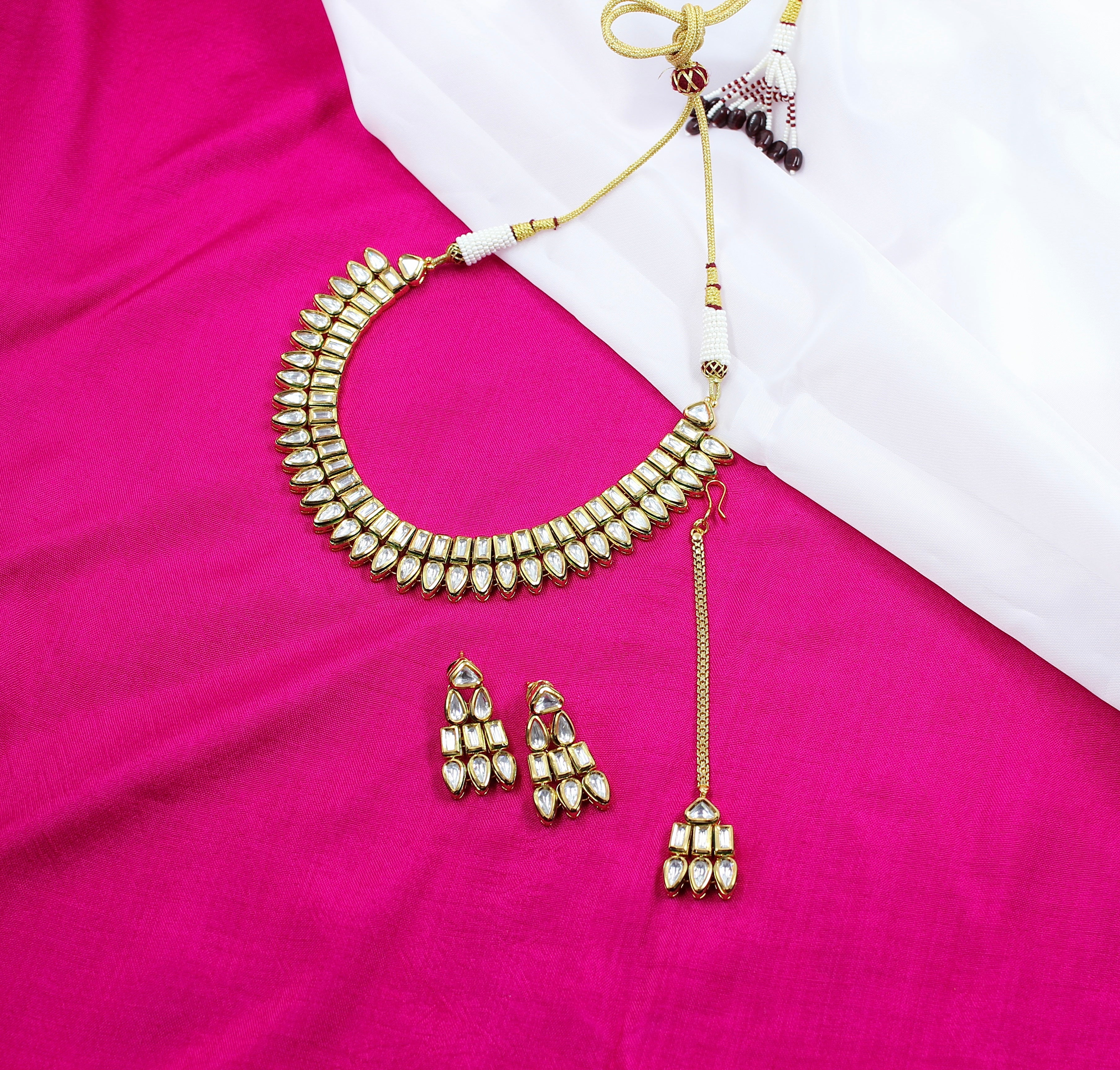 Ishita – Cascading Grace Kundan Necklace Set