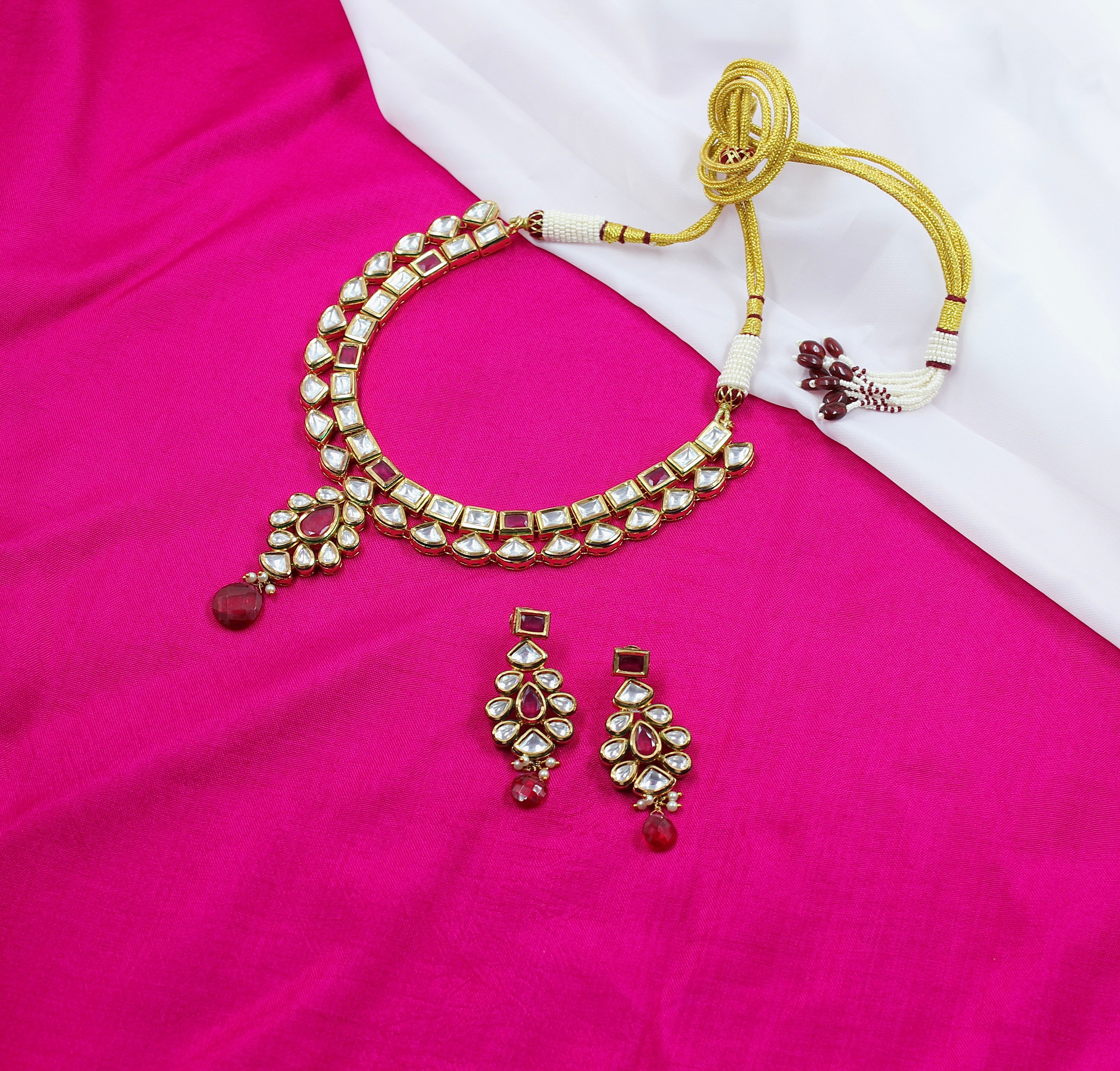 Vaidehi – Ruby Radiance Kundan Necklace Set