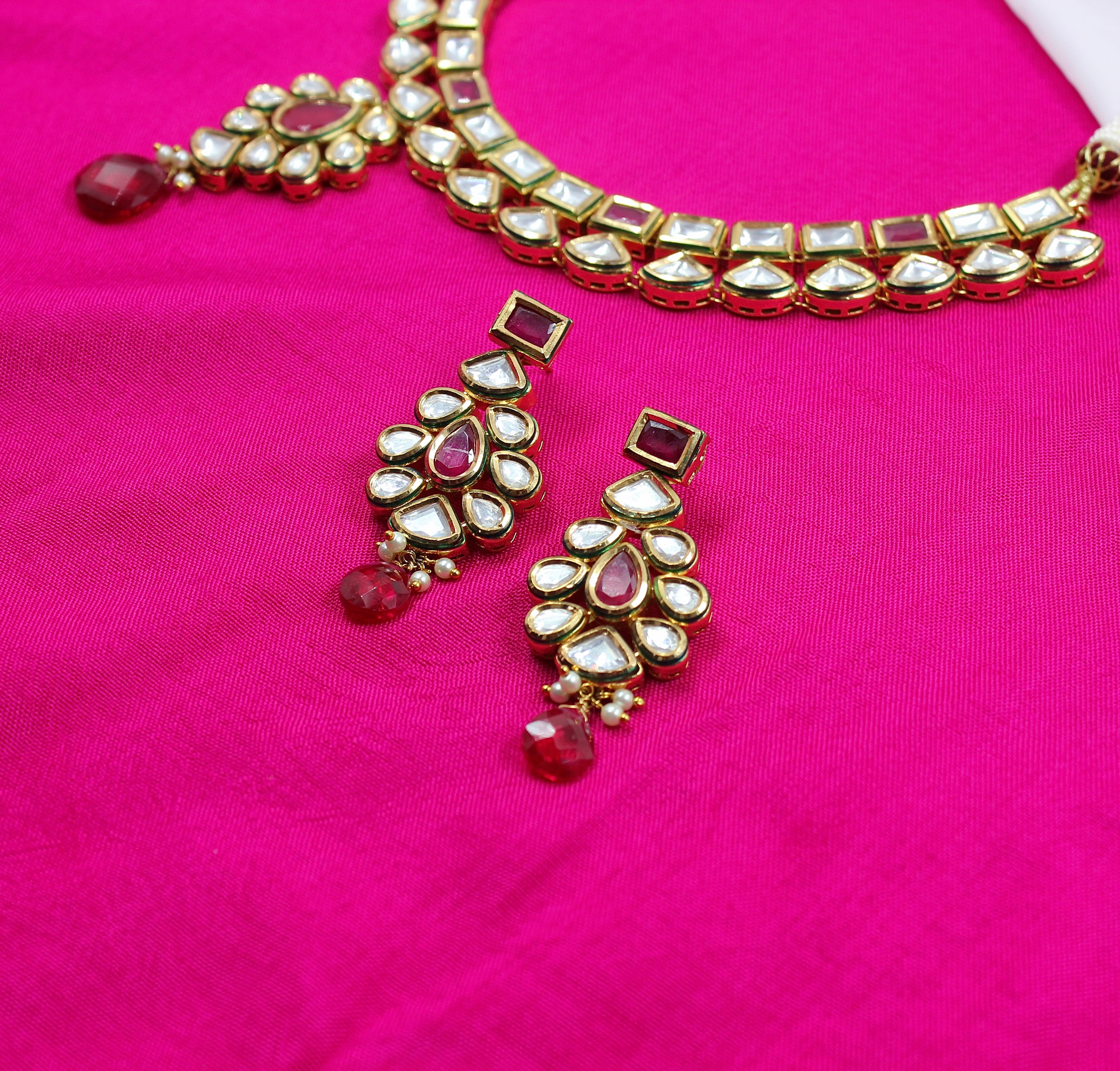 Vaidehi – Ruby Radiance Kundan Necklace Set