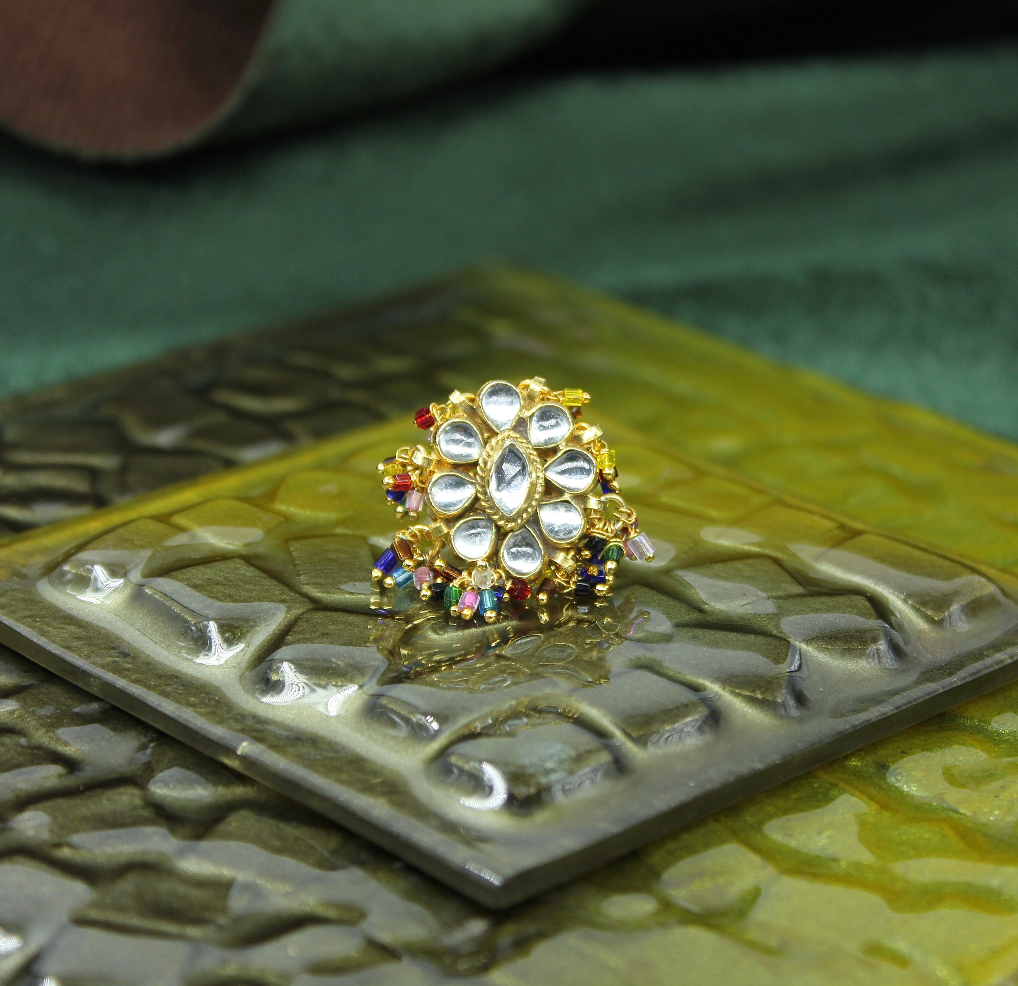 Rangvalli – Multicolor Kundan Cocktail Ring