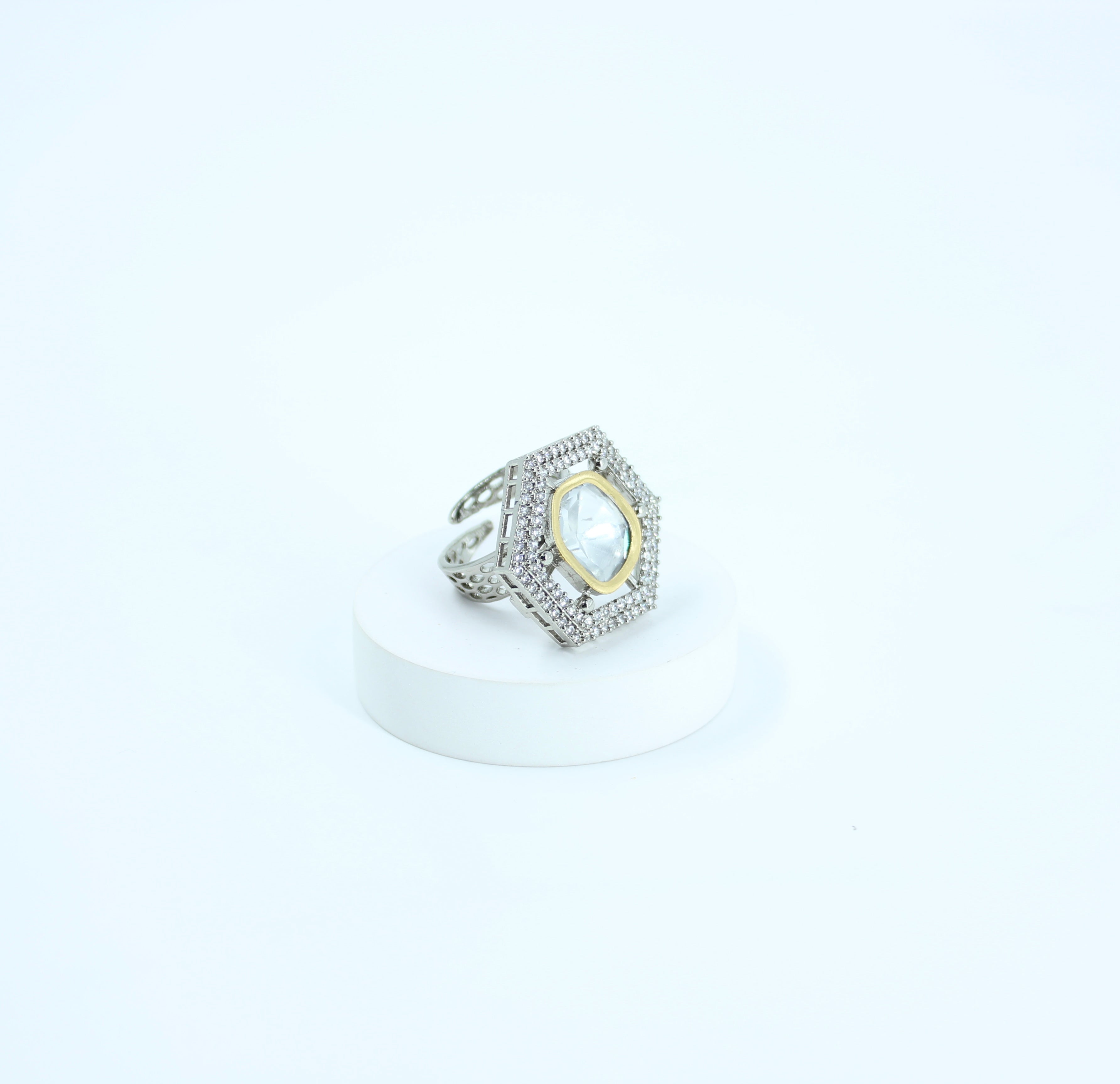 Sharvya – Hexa Kundan Cocktail Ring
