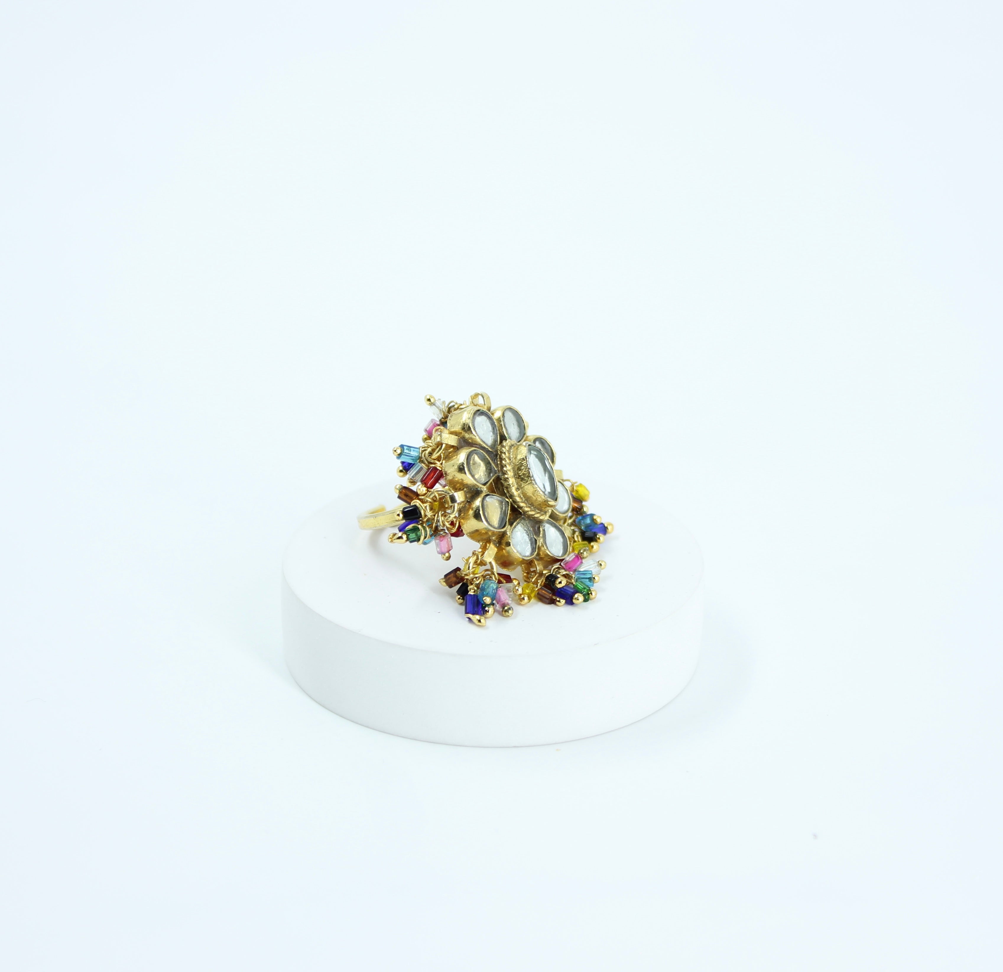 Rangvalli – Multicolor Kundan Cocktail Ring