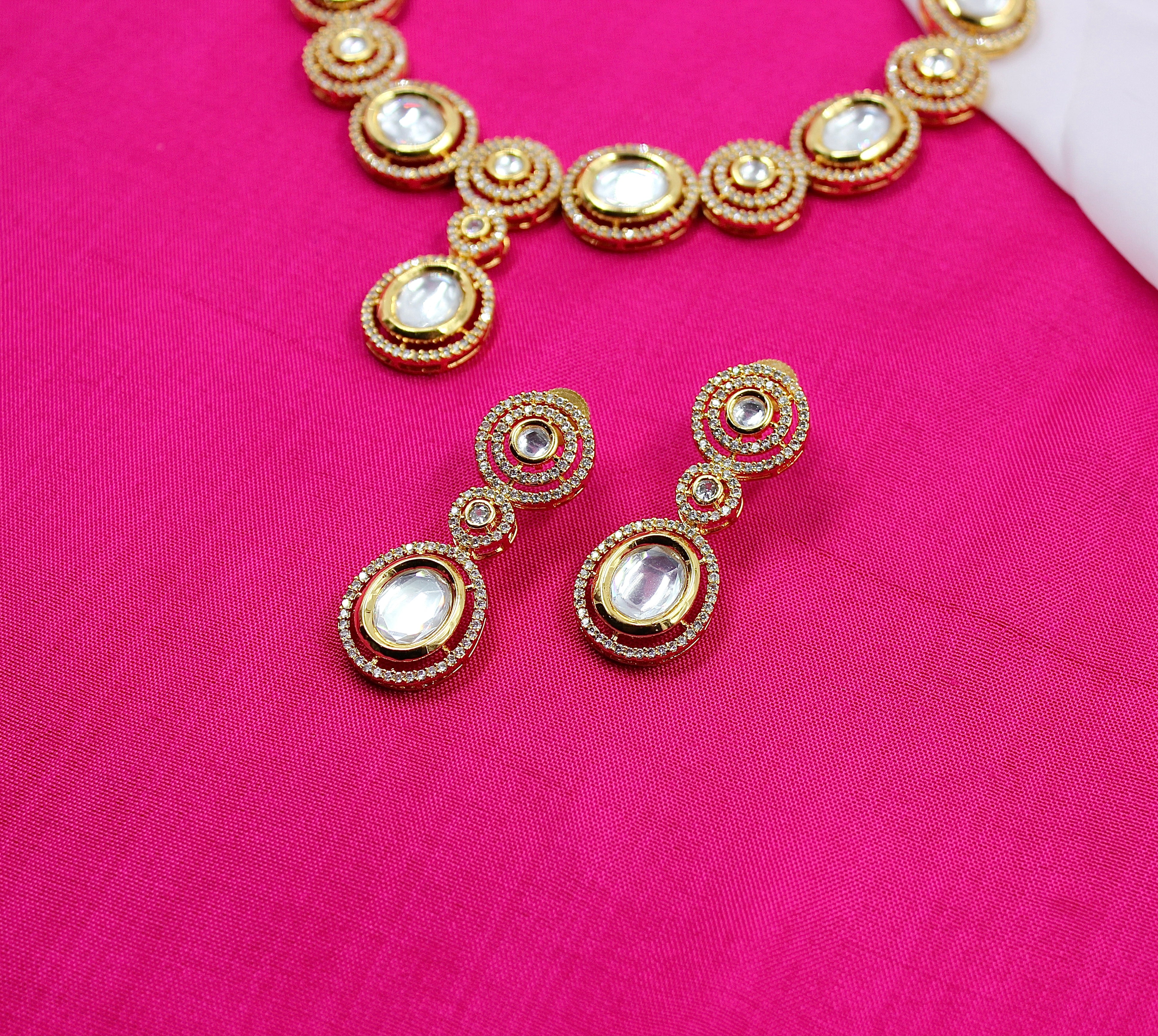 Iraaya – Regal Halo Polki Necklace Set