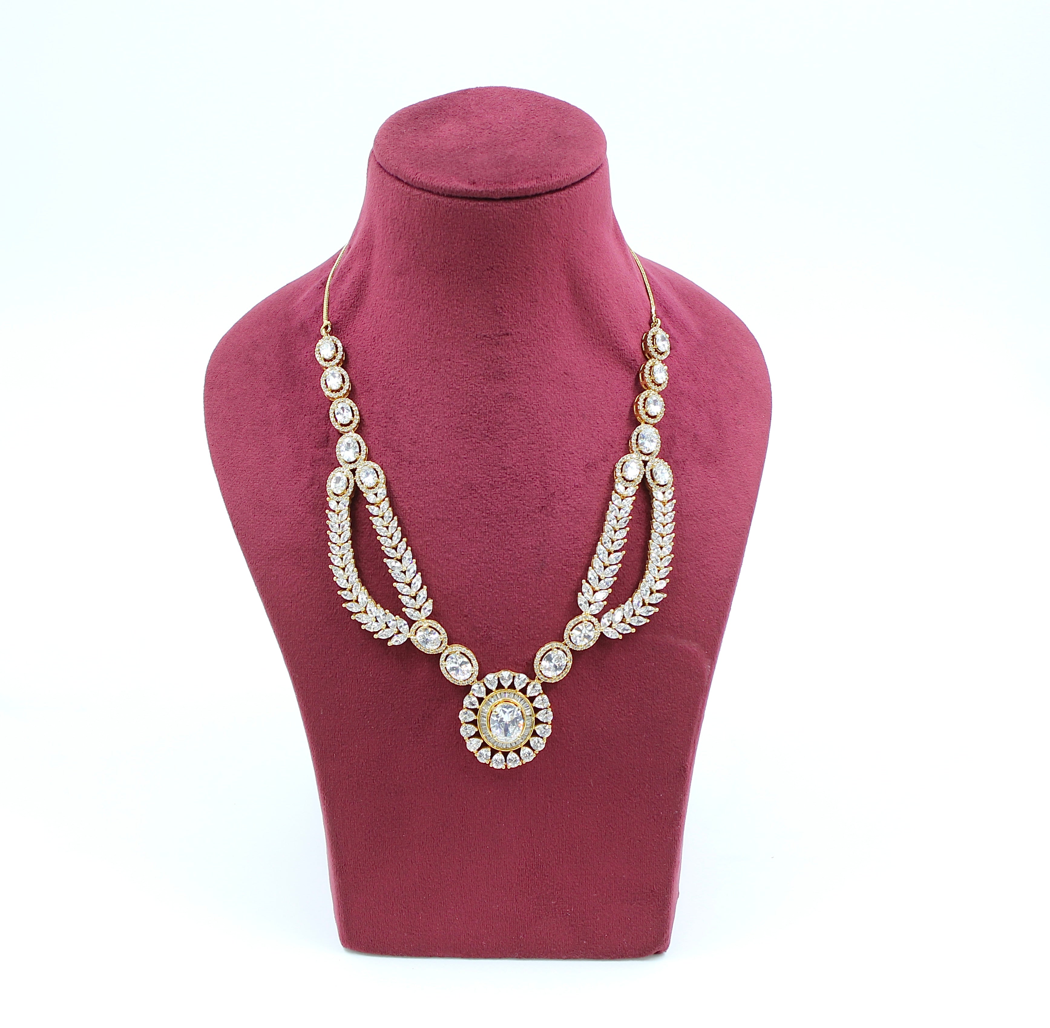 Myra – Regal Gleam American Diamond Necklace Set