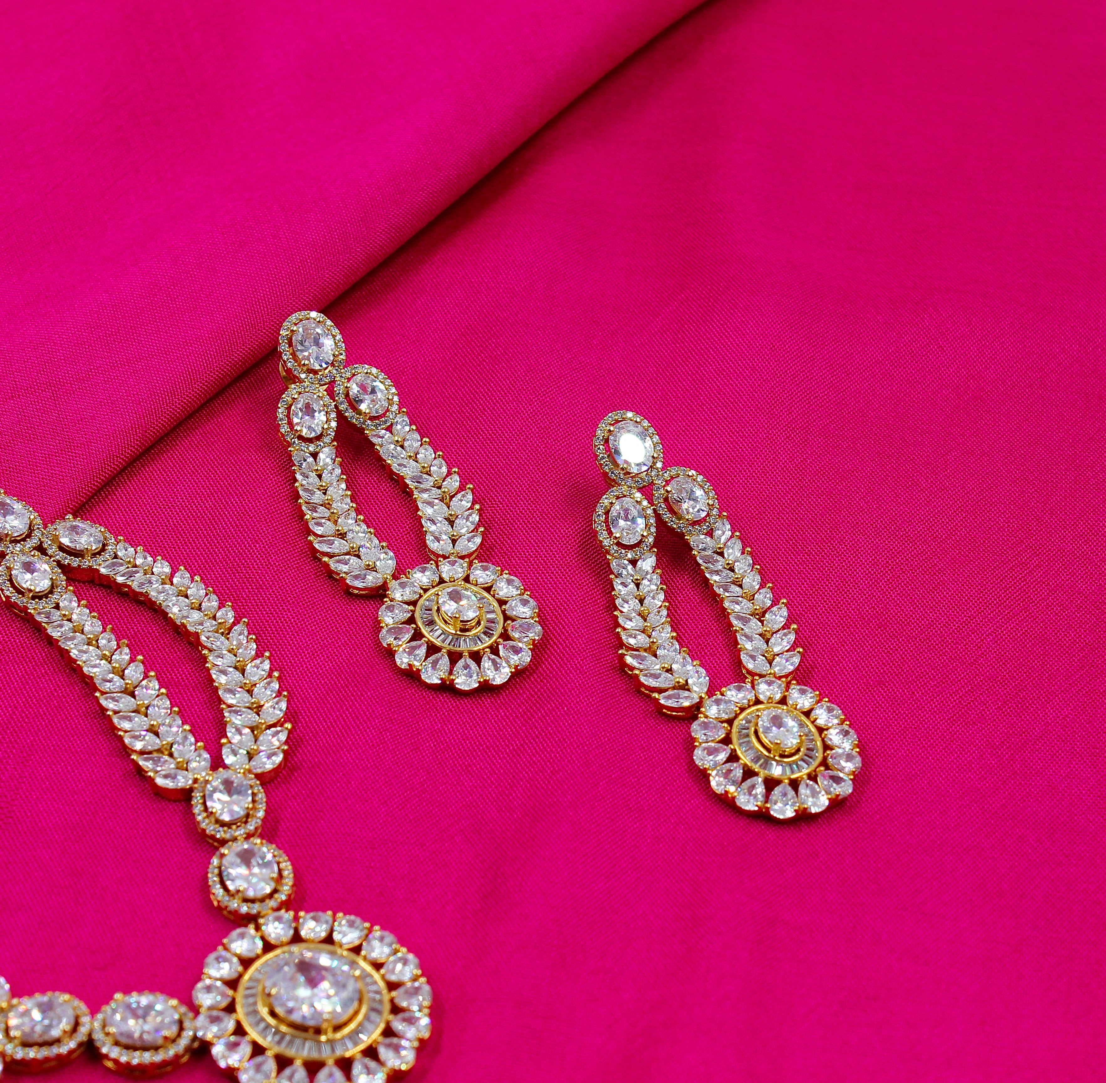 Myra – Regal Gleam American Diamond Necklace Set
