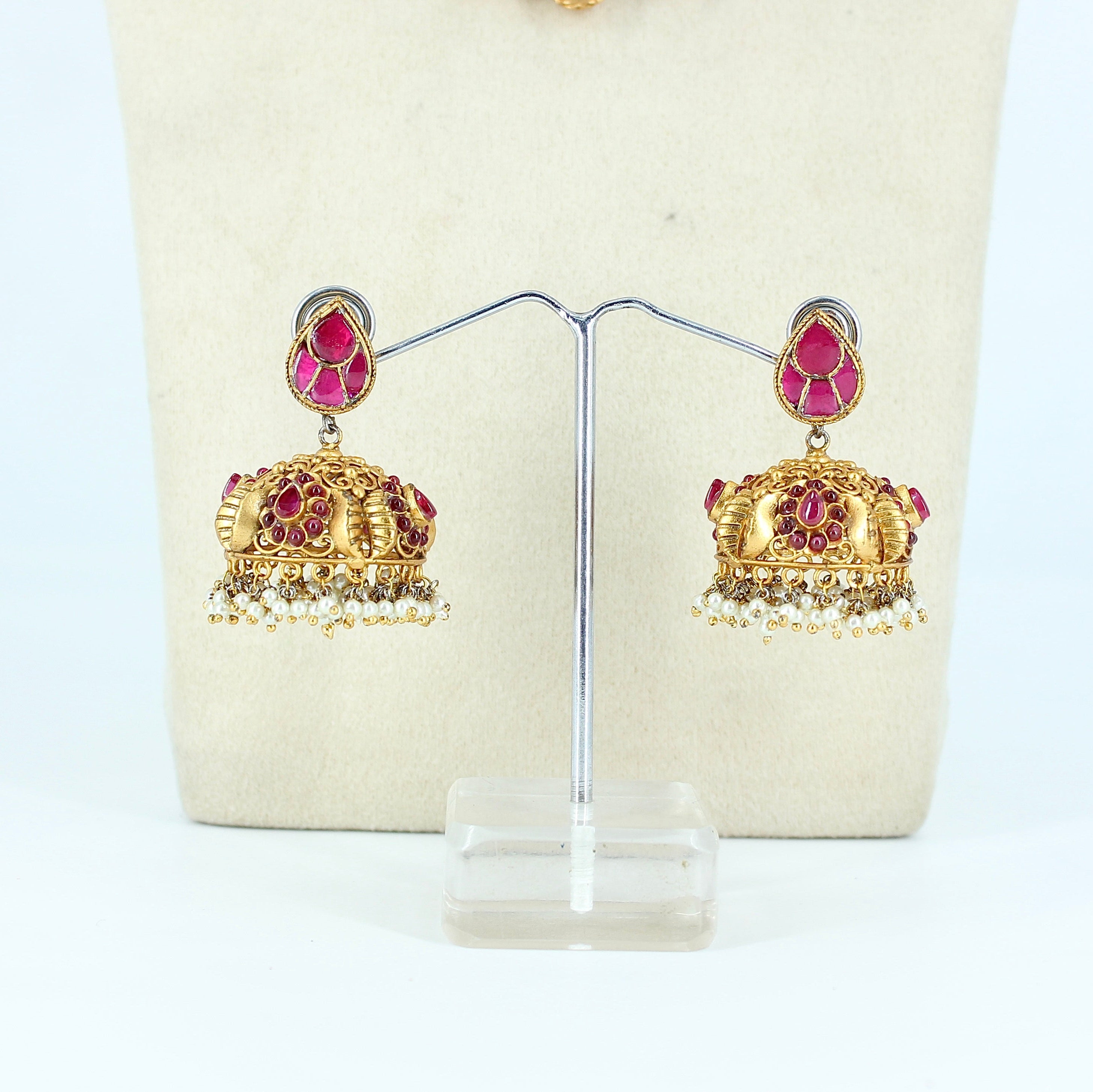 Mahika – Regal Elephant Temple Necklace Set